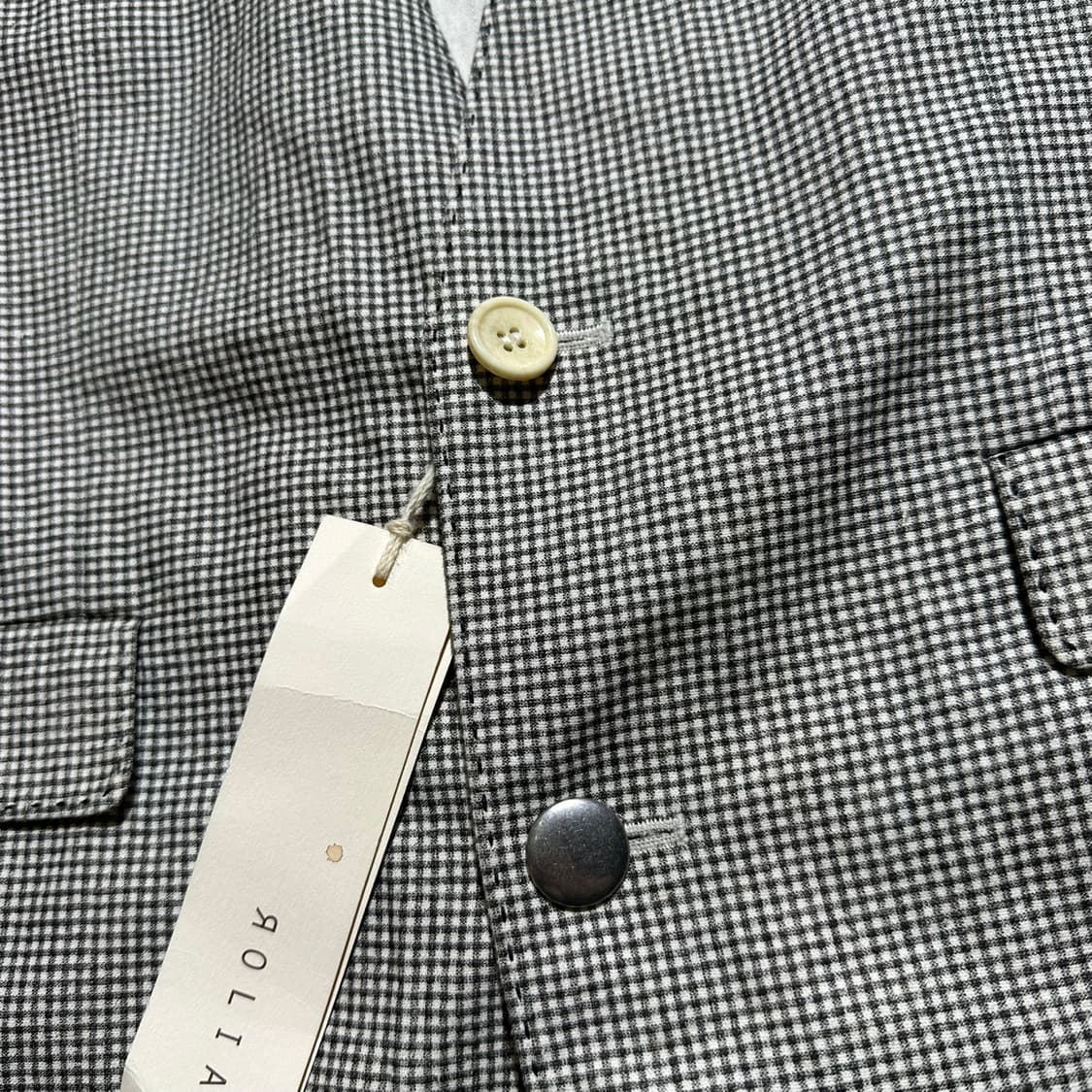 (새상품) Roliet 카라리스 린넨 코튼 체크 자켓 상품이미지3