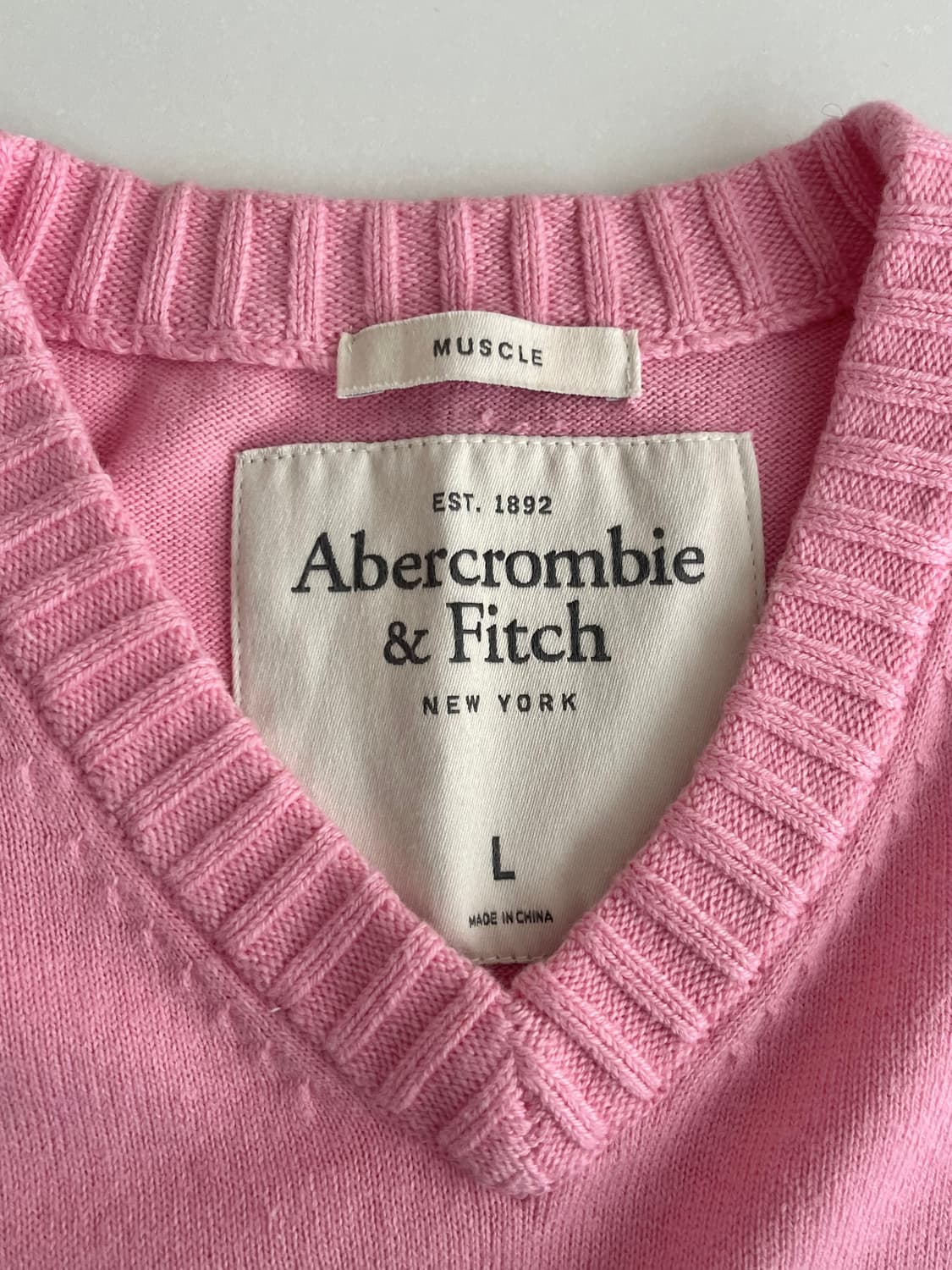 L) 아베크롬비 브이넥 캐시미어 블렌드 니트 핑크 상품이미지4