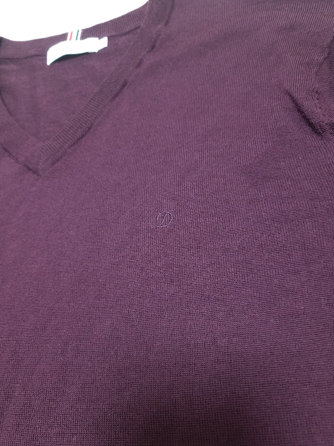 1회착) ST.Dupont 듀퐁 모100%  브이넥 니트 XL 상품이미지3