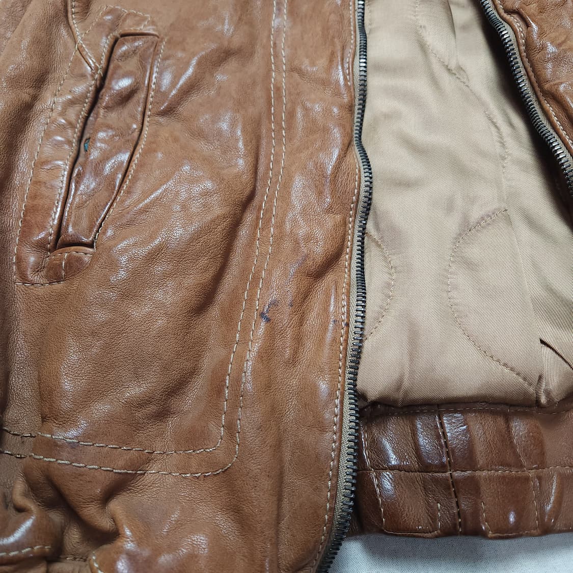 [XXS] 닐바렛 브라운 소가죽 조끼 자켓 상품이미지7