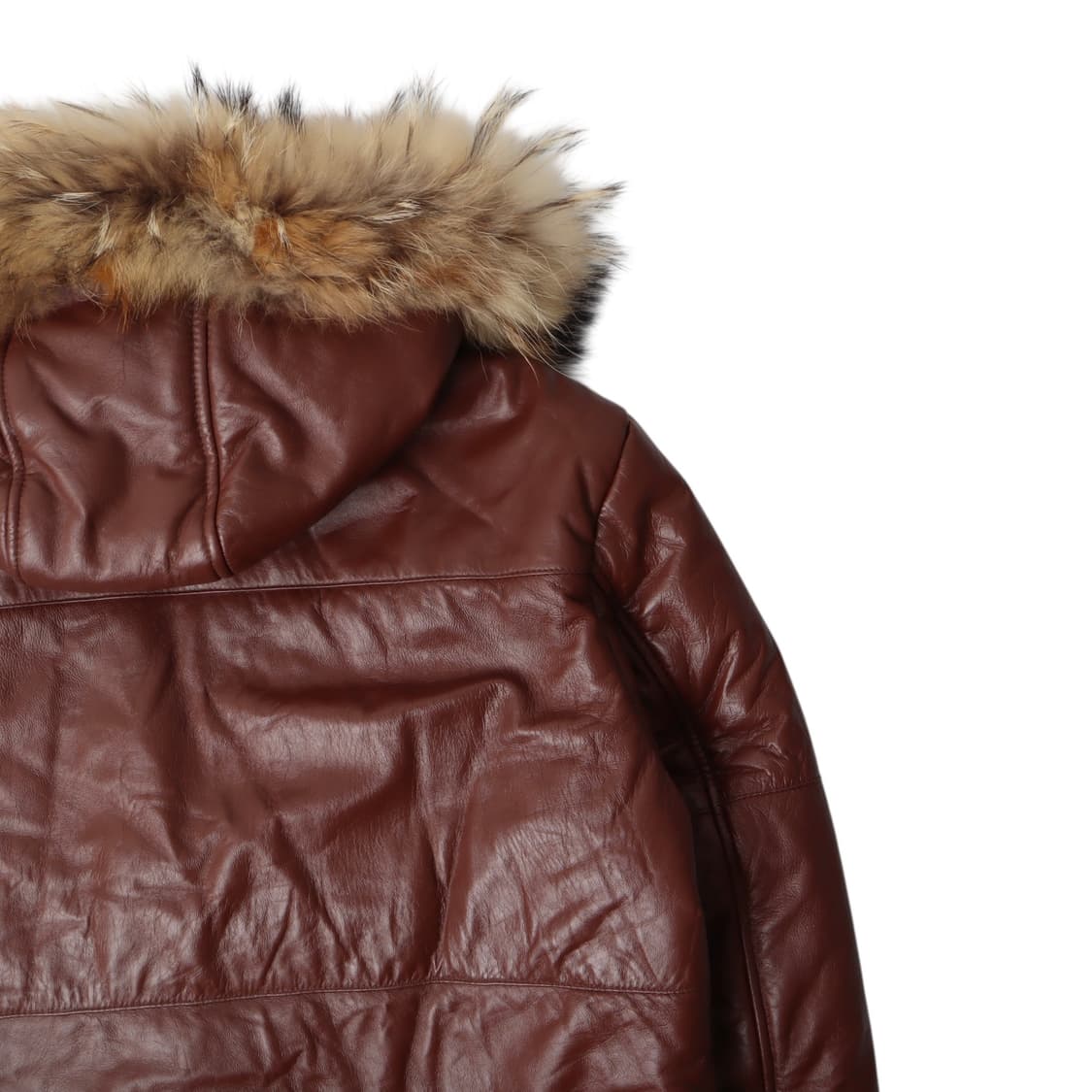 Runnerup 리얼레더 후디 퍼 패딩 상품이미지5