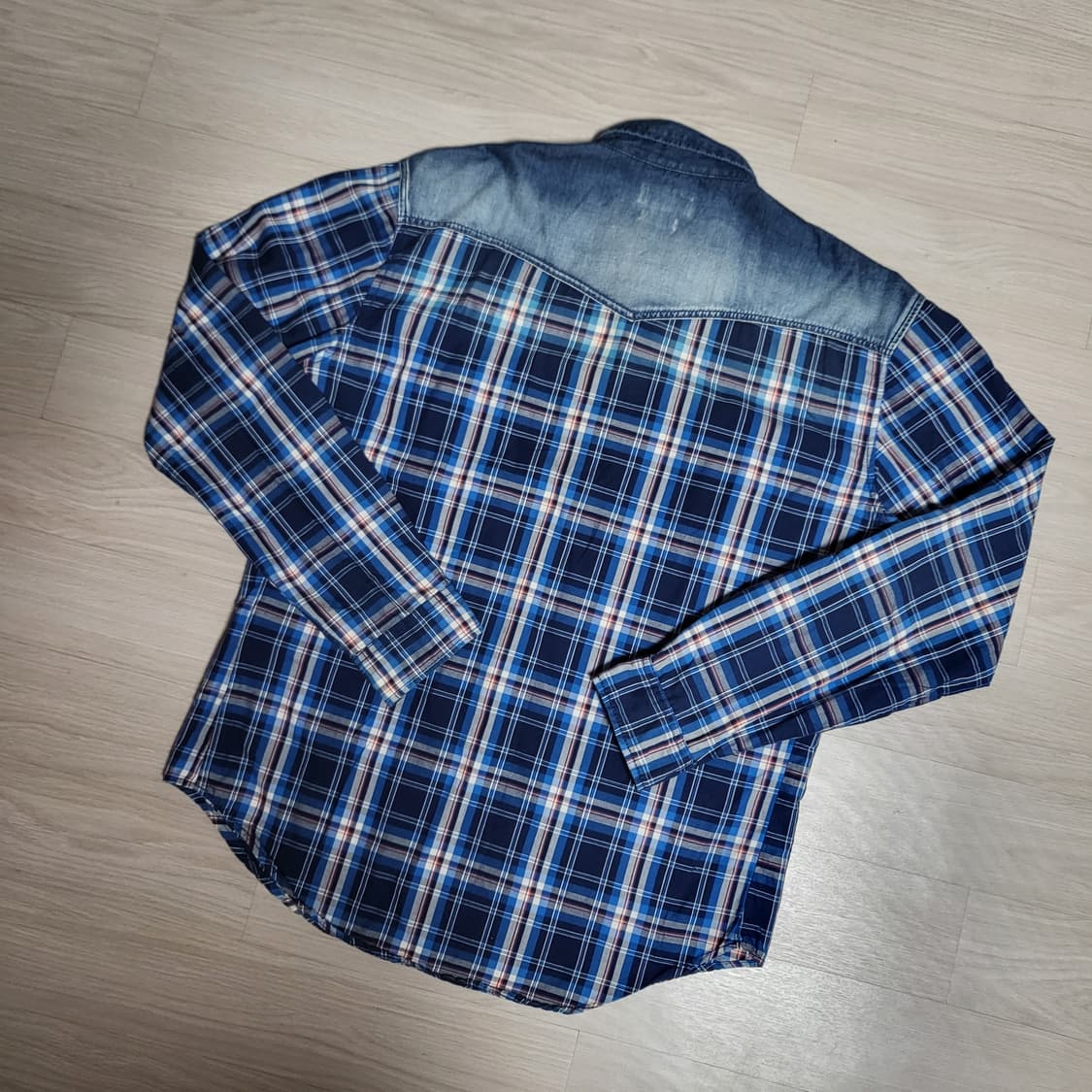 자라 데님 체크 셔츠(xl) 상품이미지5