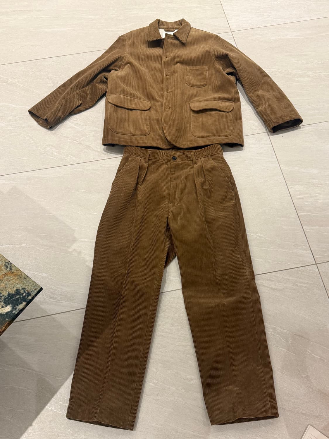 H.unit 일본 빈티지 커스텀 골덴 자켓팬트 세트 상품이미지1