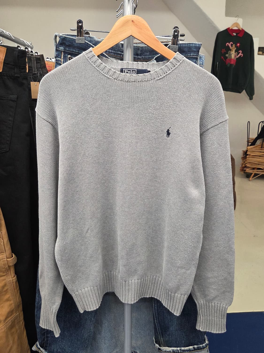 PRL 폴로 랄프로렌 그레이 코튼 니트 상품이미지4