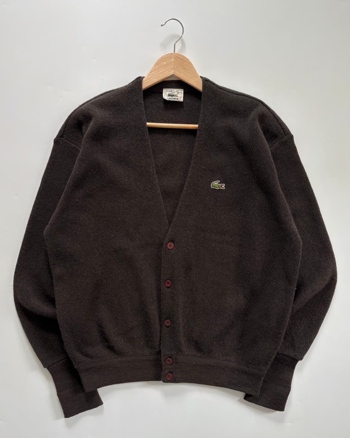 Lacoste 라코스테 브라운 컬러 울 브이넥 가디건 상품이미지3