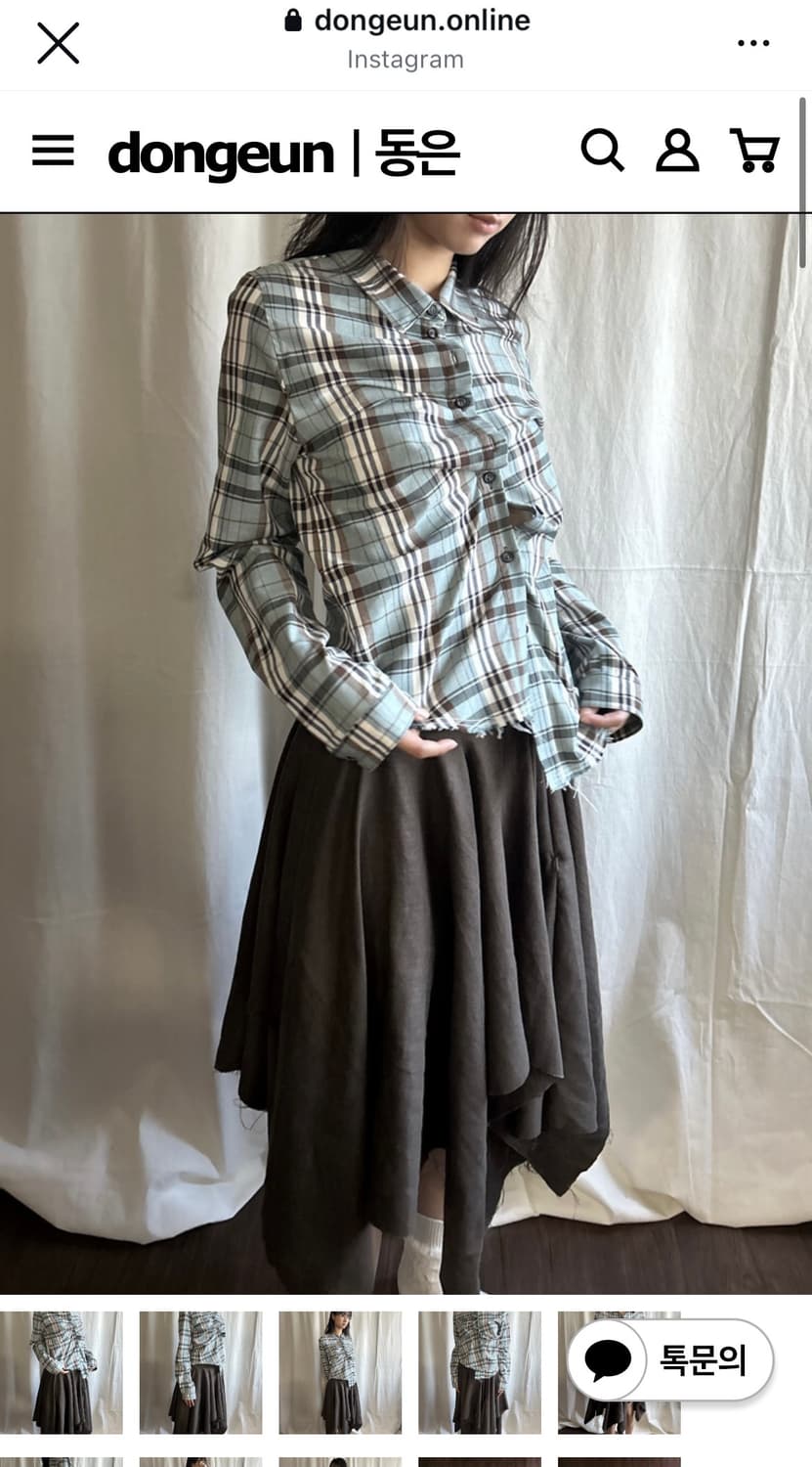 동은 dongeun 민트 체크셔츠(2) 상품이미지1