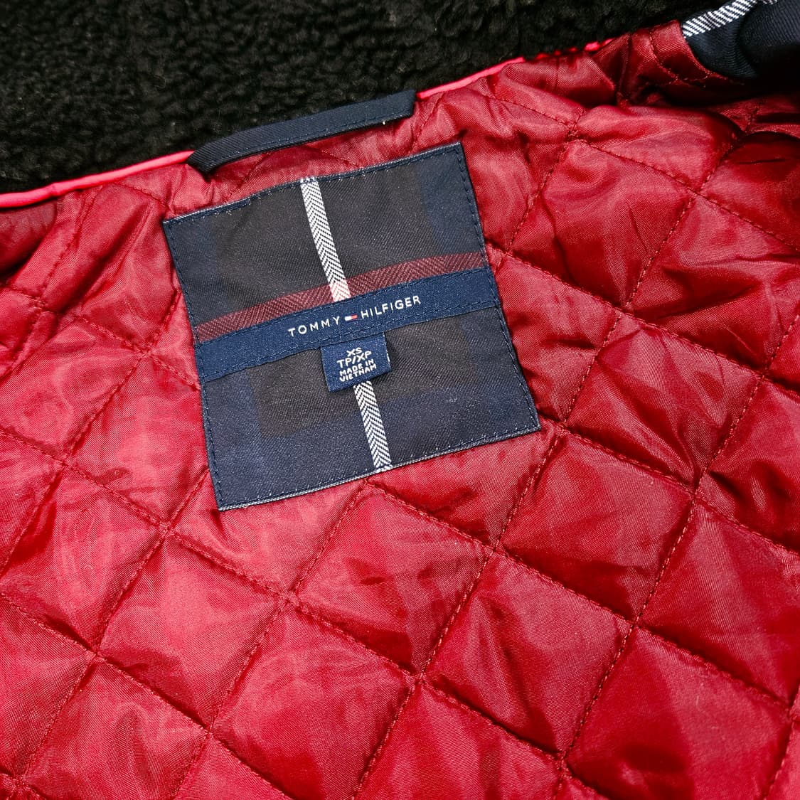 타미힐피거 네이비 타탄체크 후드 패딩 점퍼 XS size 상품이미지7