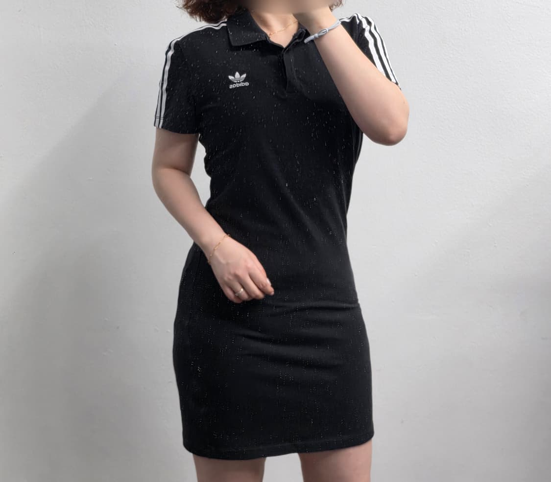 [프립]아디다스 반팔 카라 원피스 블랙 상품이미지1