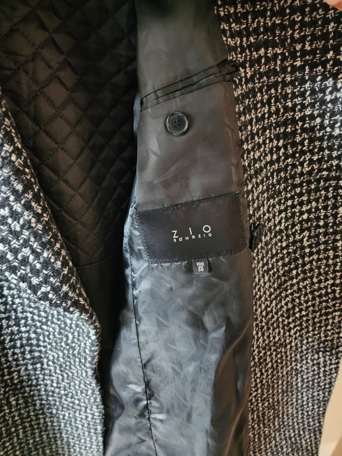 지오송지오 하운드투쓰 체크 더블코트 100 상품이미지3