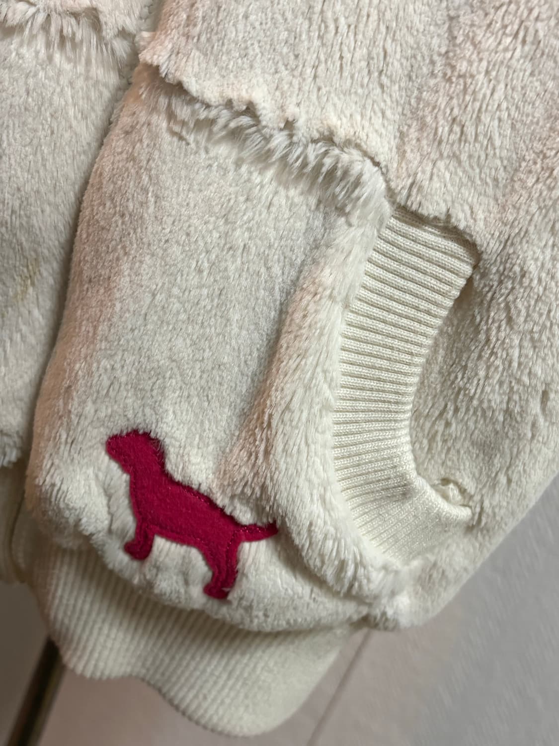 빅토리아시크릿 y2k PINK 후드 퍼 조끼 아이보리 FREE 상품이미지2