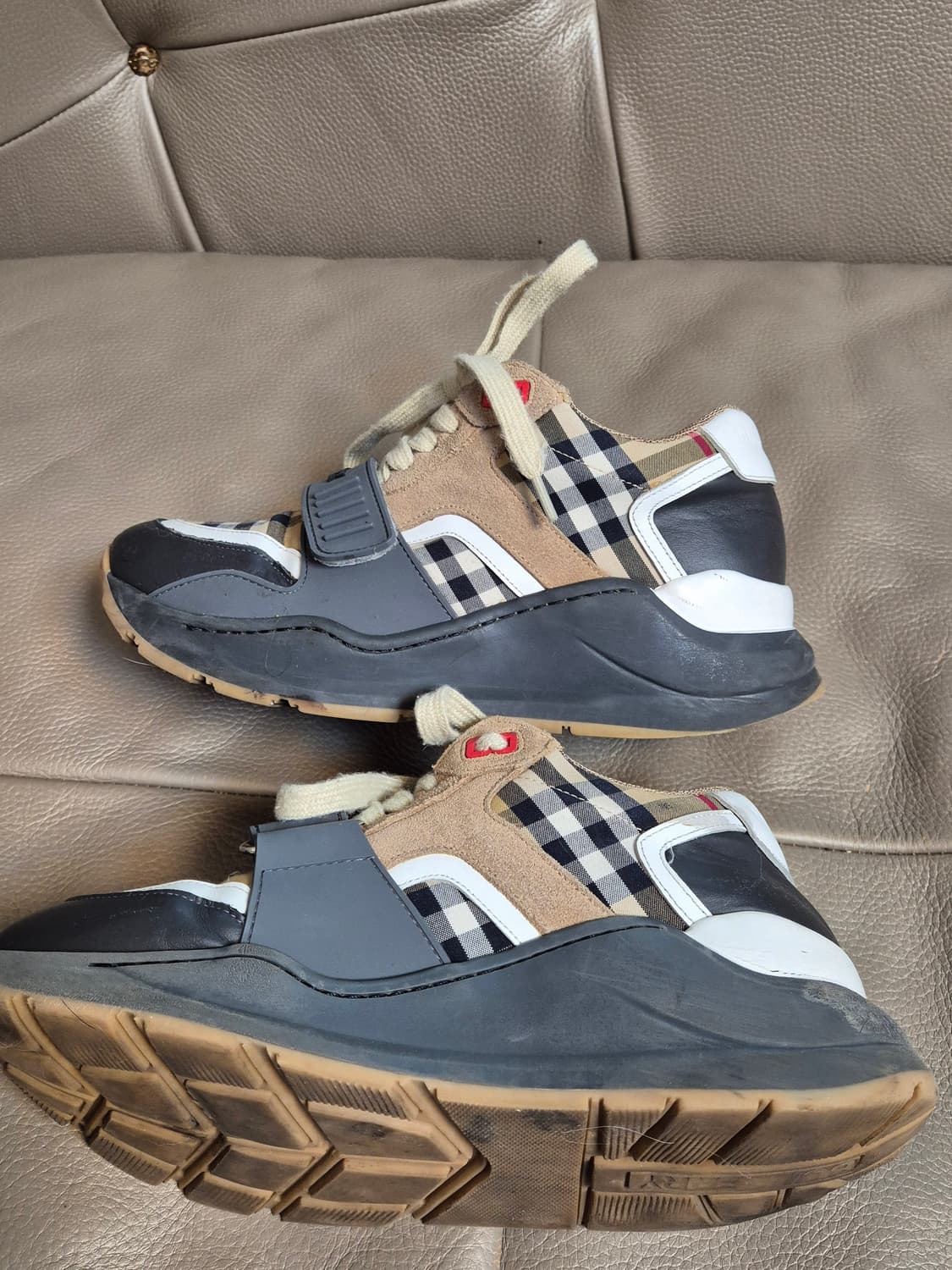 버버리 체크 벨크로 스니커즈 여자 235 상품이미지5