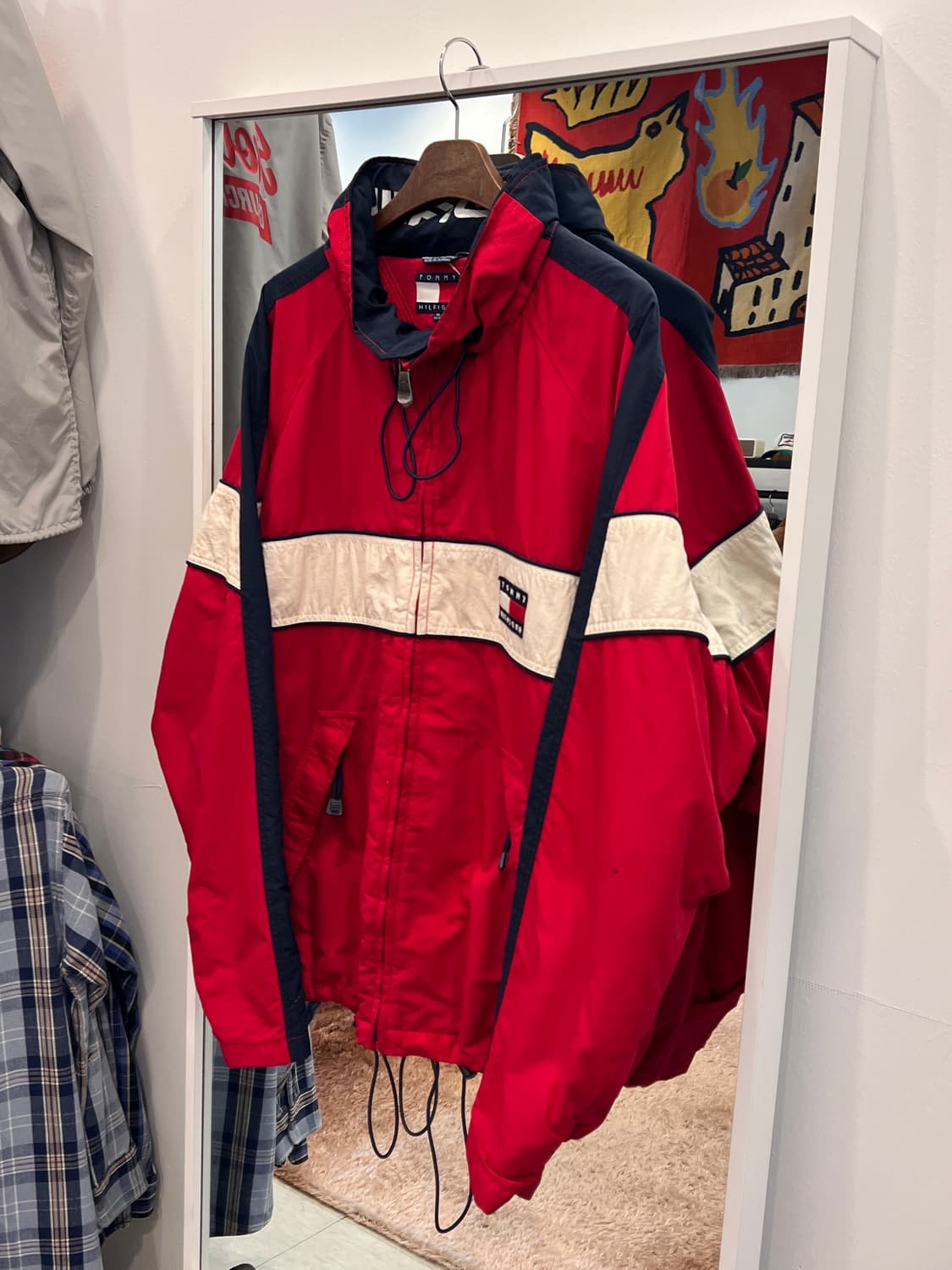 90s Tommy Hilfiger 타미힐피거 올드스쿨 나일론 집업 자켓 상품이미지1