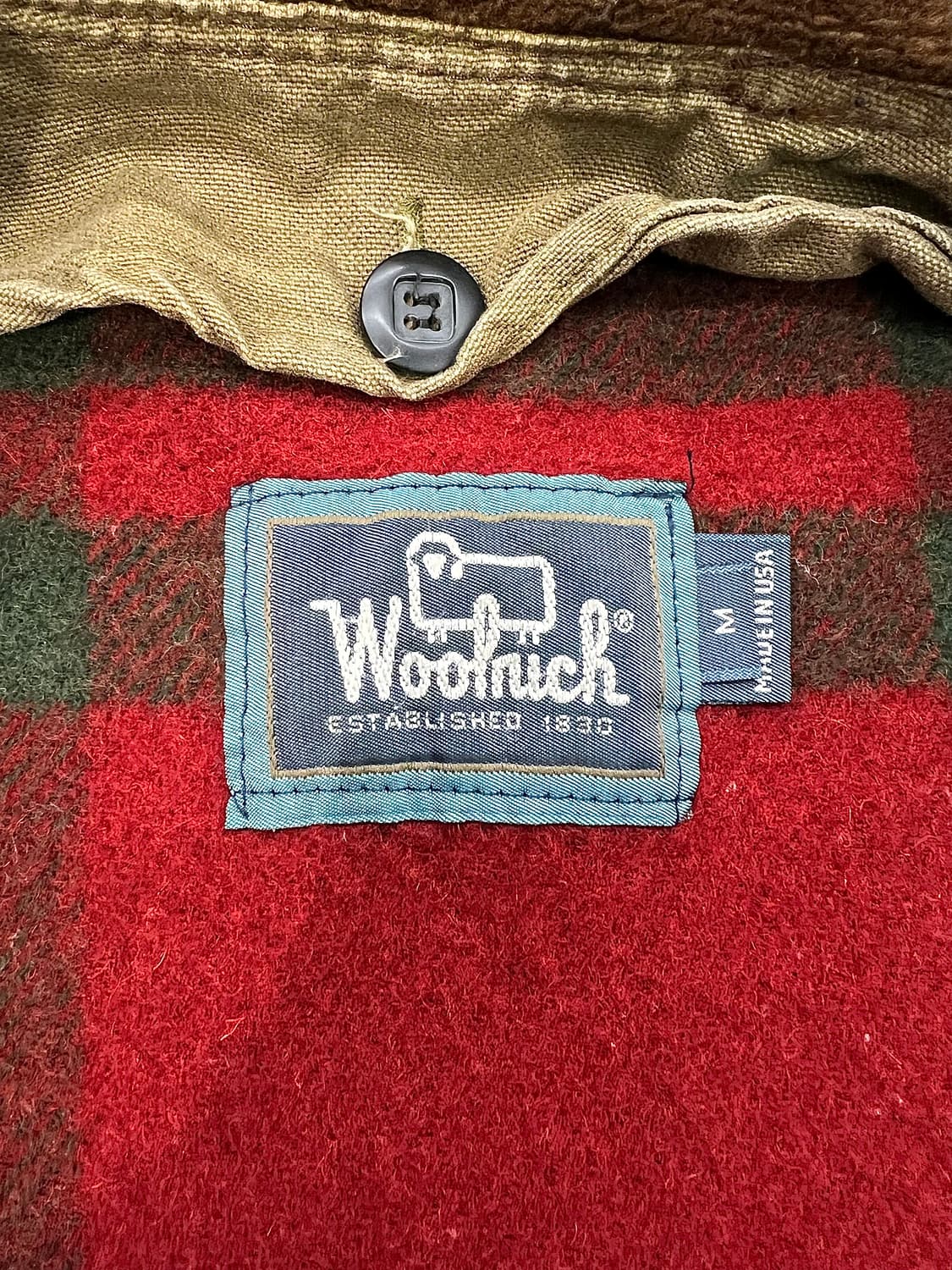 90s 울리치 베이지 워크 덕 체크 캔버스 초어 자켓 상품이미지7