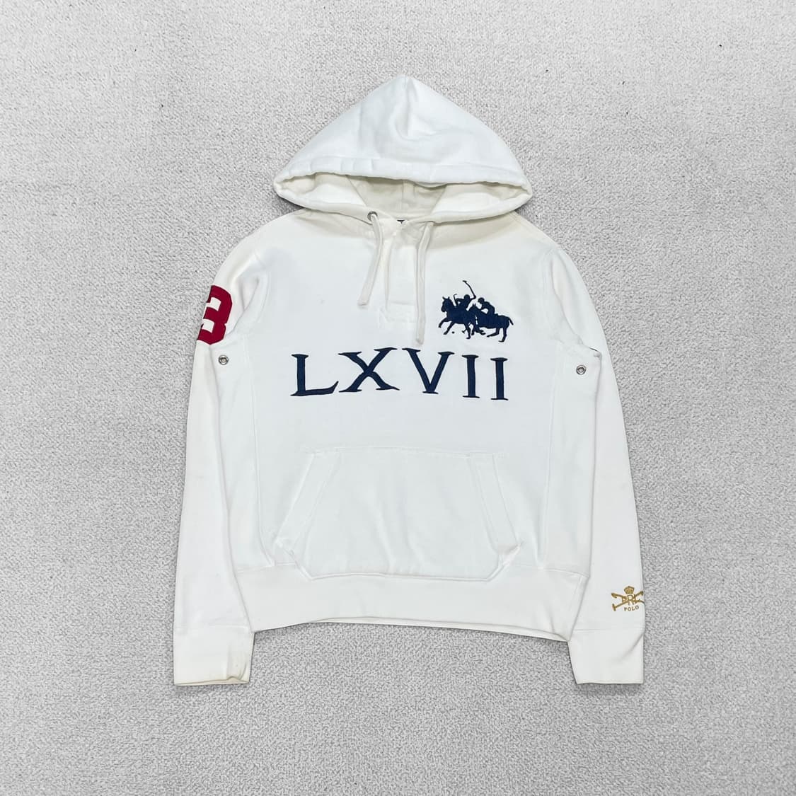 폴로 랄프로렌 LXVII 빅 포니 럭비 후드티 화이트 상품이미지1