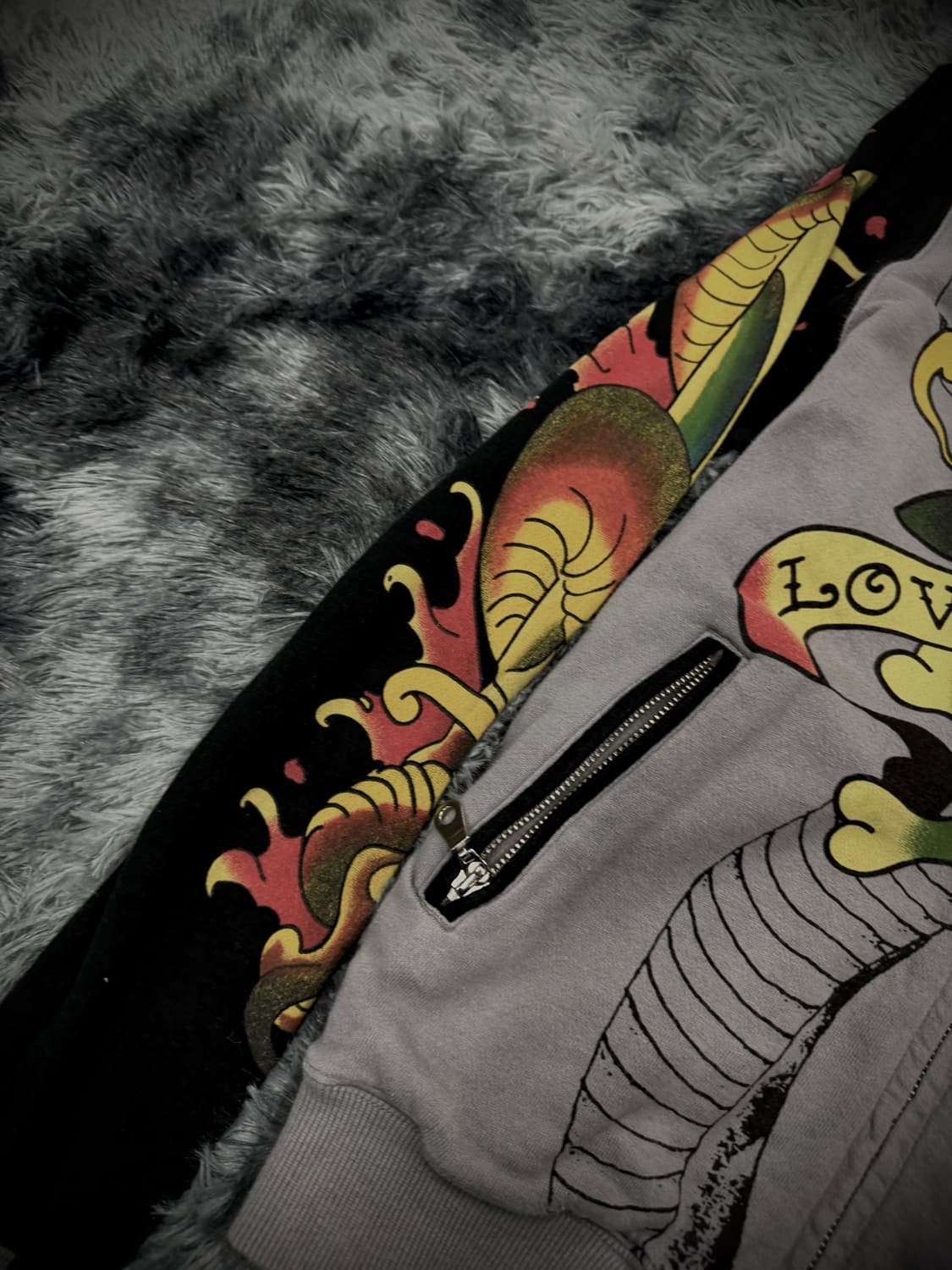 Ed Hardy 올드스쿨 그래픽 스웻 집업 상품이미지5