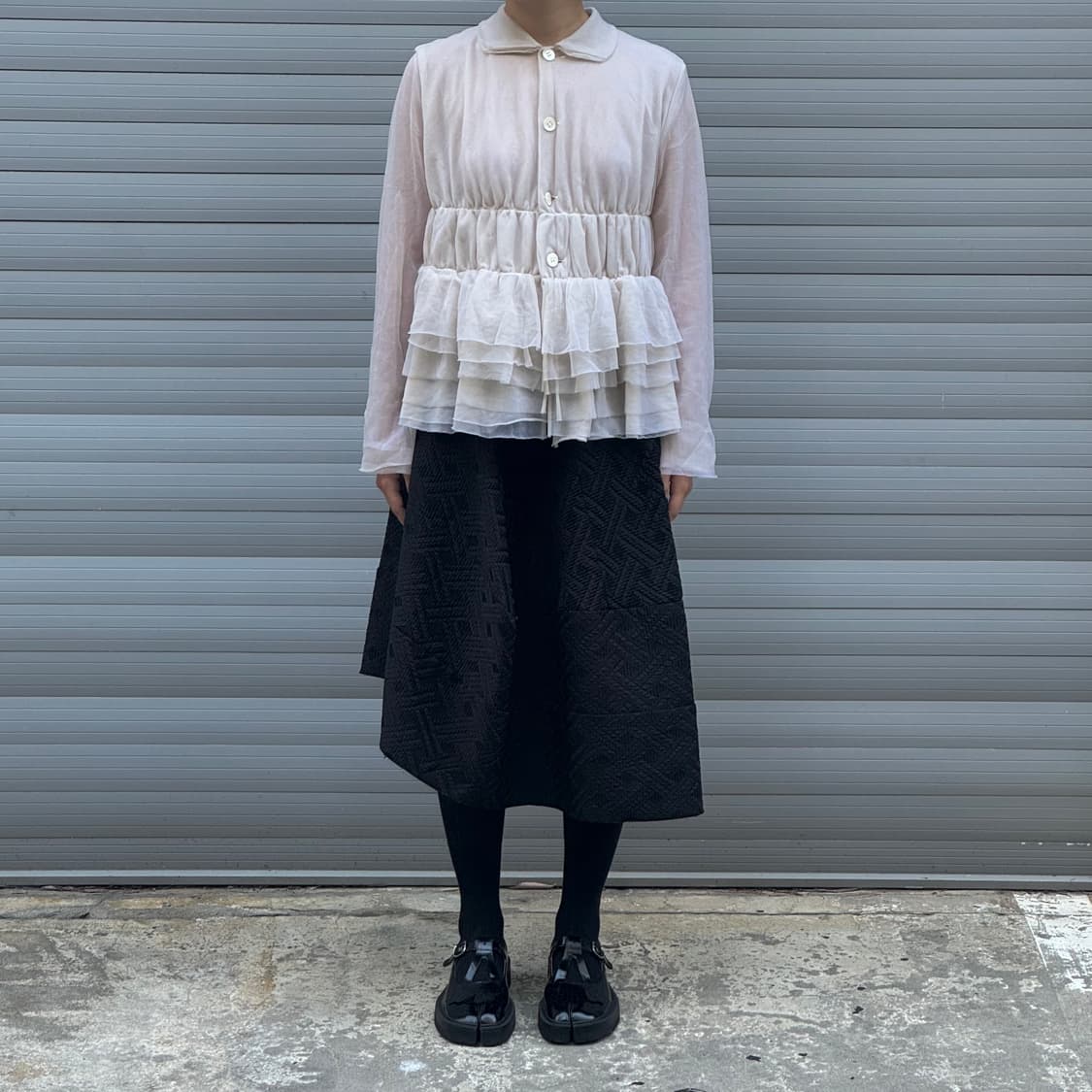 Ruffle Chiffon layered Cardigan 상품이미지8
