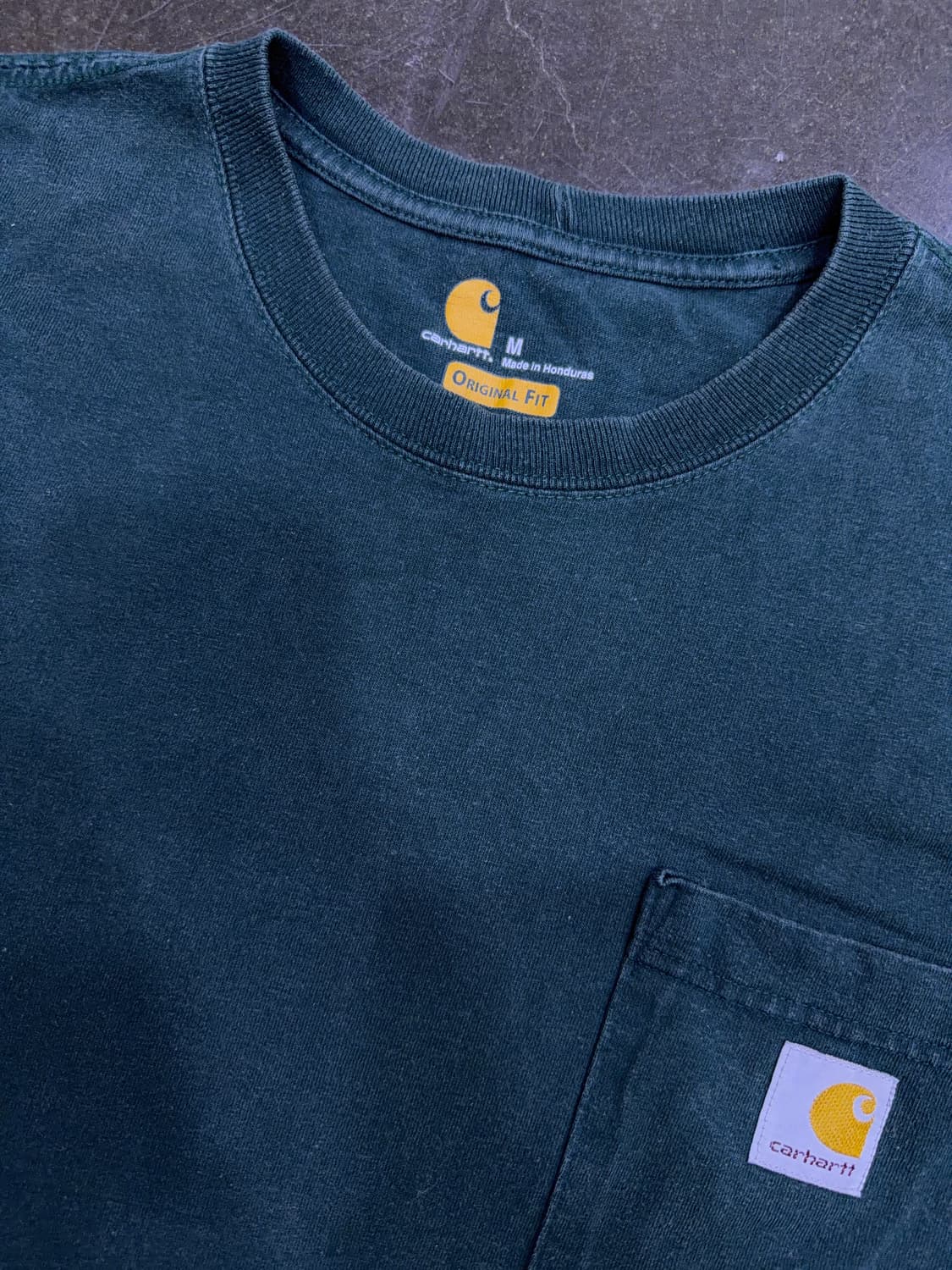 칼하트 빈티지 오리지널핏 원포켓 반팔티 다크그린 M 상품이미지3