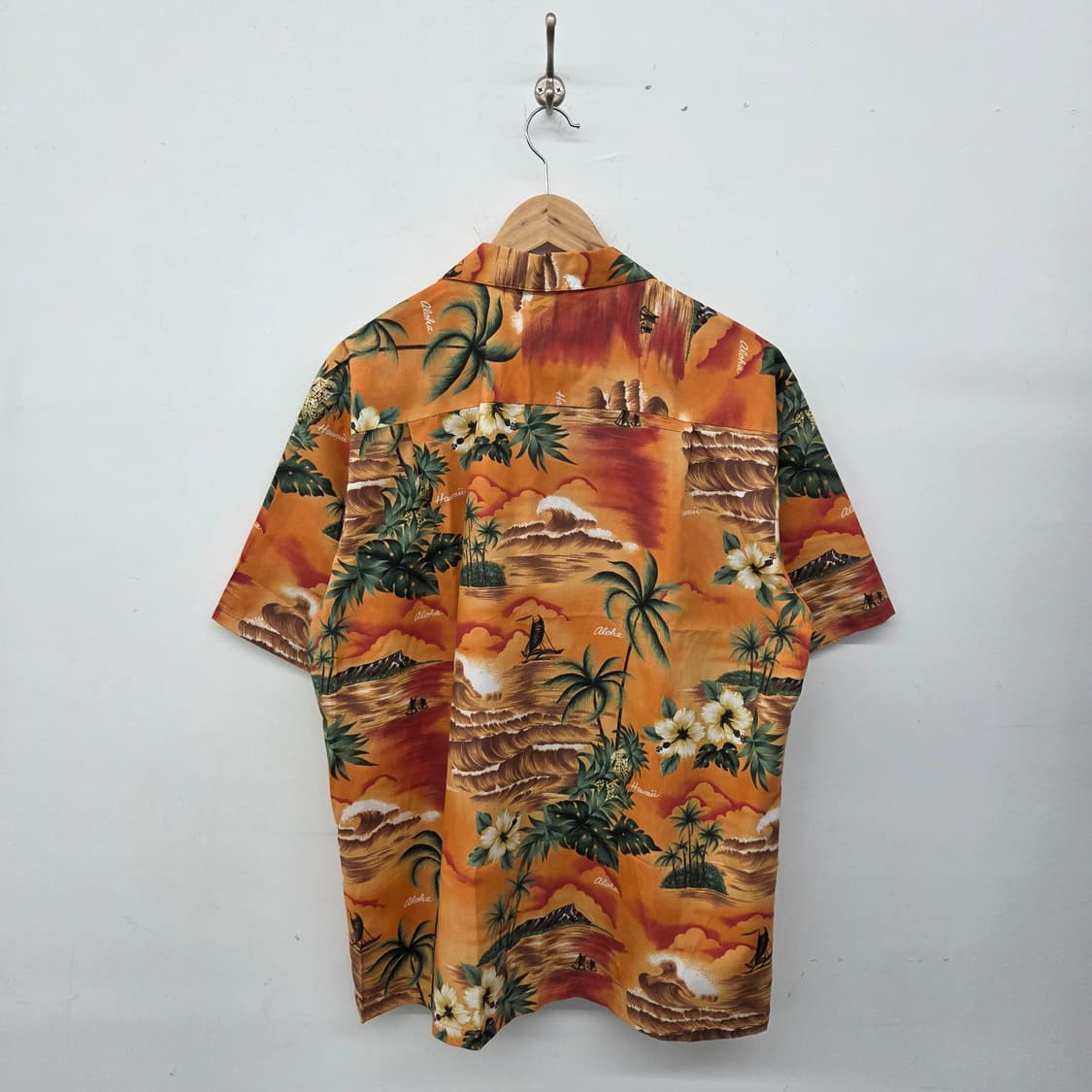 KYS 하와이안 오렌지 반팔 셔츠 남XL 상품이미지4