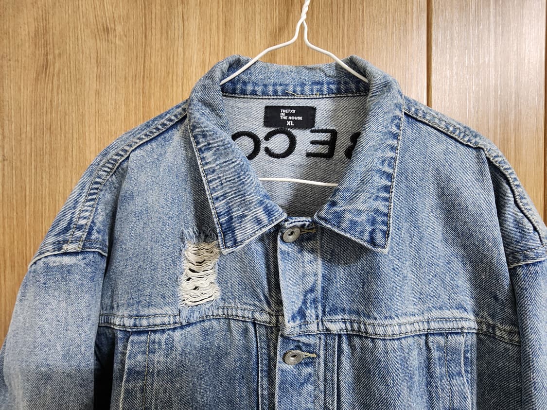 (XL)빈티지 자수 데님 자켓 상품이미지2