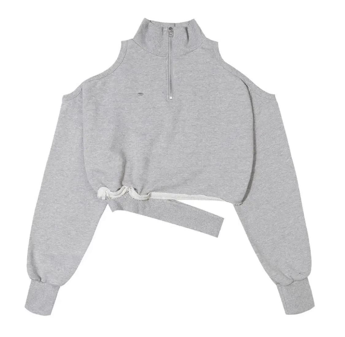 보헴서 컷아웃 하프집업 스웻셔츠 (gray) 상품이미지2