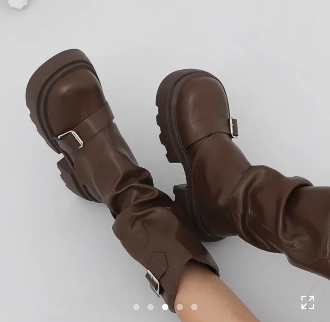 에이블리 셔링 워머 버클 통굽 부츠 상품이미지2