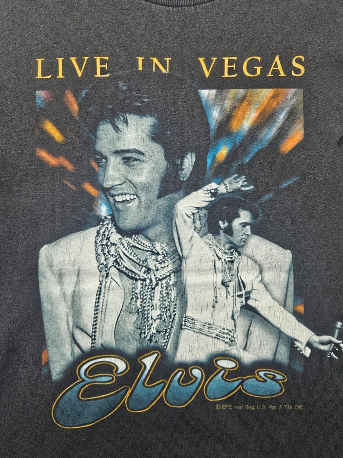 00's 엘비스 프레슬리 라이브 인 베가스 반팔 티셔츠 (L)/11438 상품이미지5