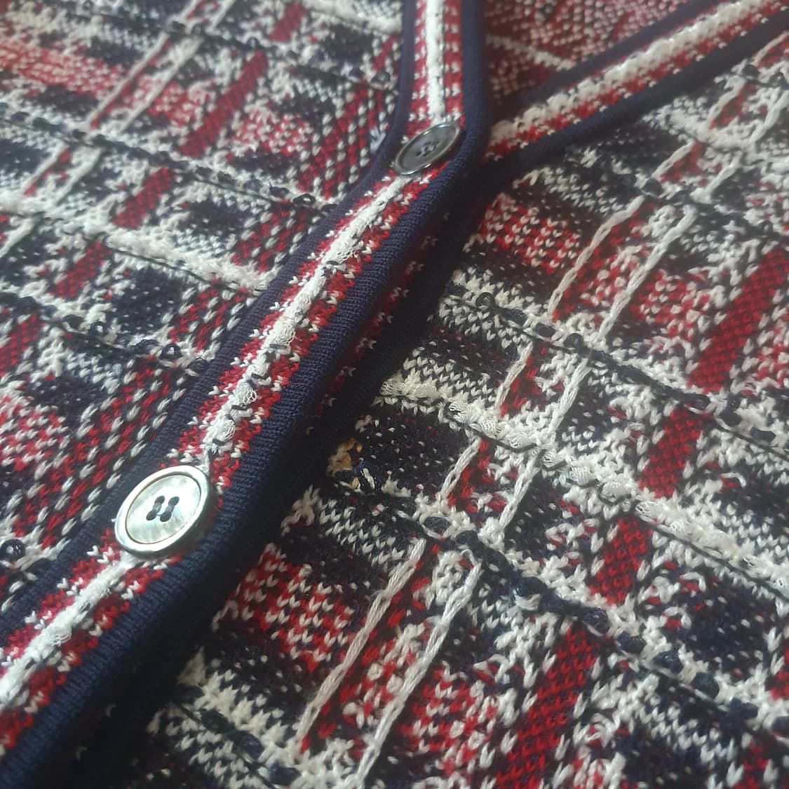 톰브라운 여성 자카드 마드라스 가디건 2 (66) 상품이미지5