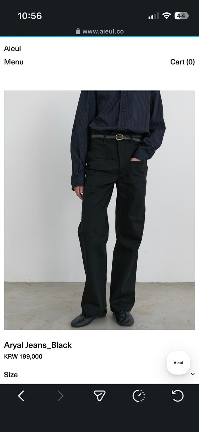 [구매]  Aieul Aryal Jeans_Black [46]  상품이미지1