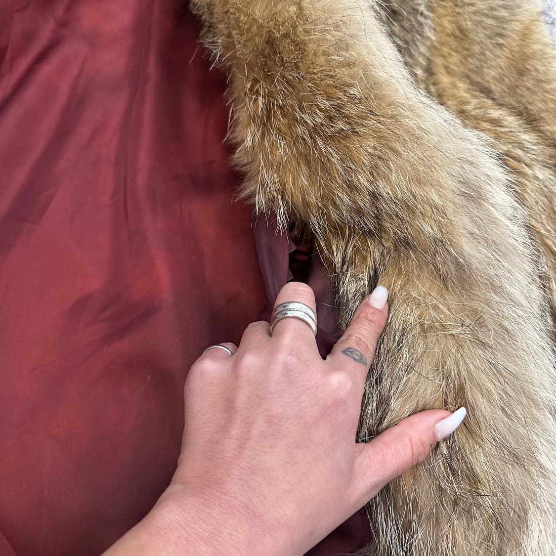 브라운 믹스컬러 사가폭스 퍼자켓L 상품이미지5