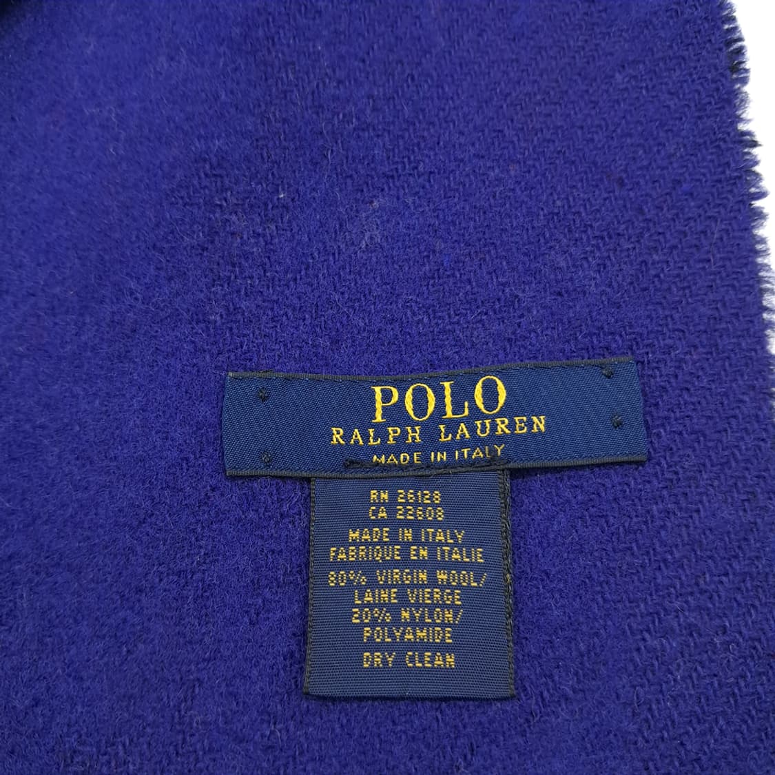 MX233 폴로 랄프로렌 다크네이비 블루 양면 버진울 목도리 머플러 상품이미지5
