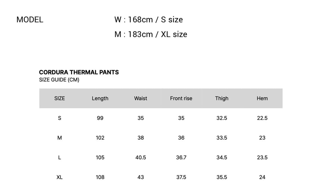 고요웨어 CORDURA THERMAL PANTS 상품이미지4
