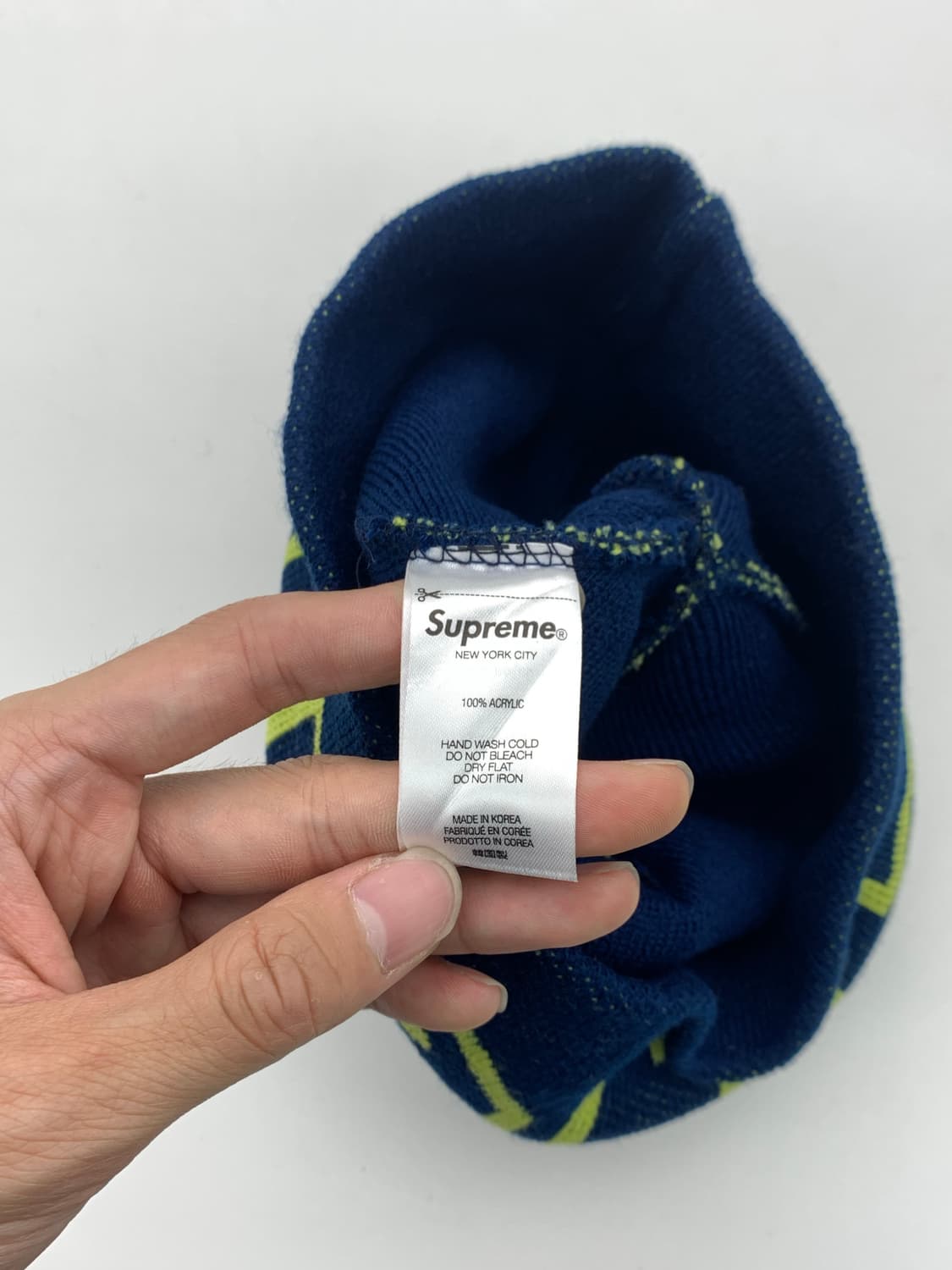슈프림 21F/W 네이비 랩 로고 비니  상품이미지6