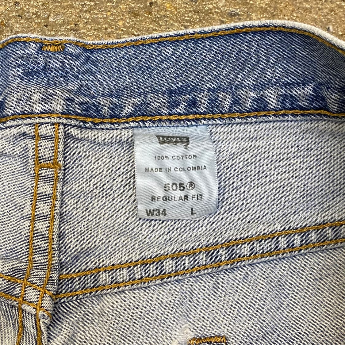 미국 빈티지 리바이스 505 페인트 포인트 연청바지 34size 상품이미지5