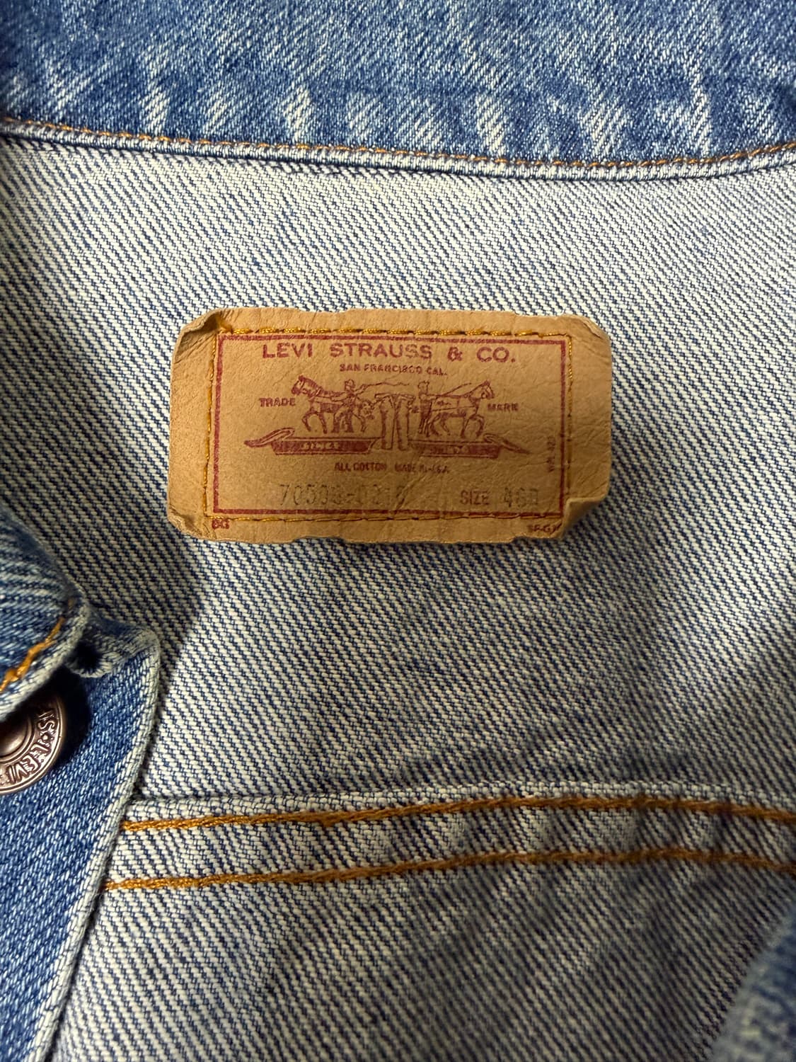 80‘s 빈티지 리바이스 데님자캣  상품이미지3