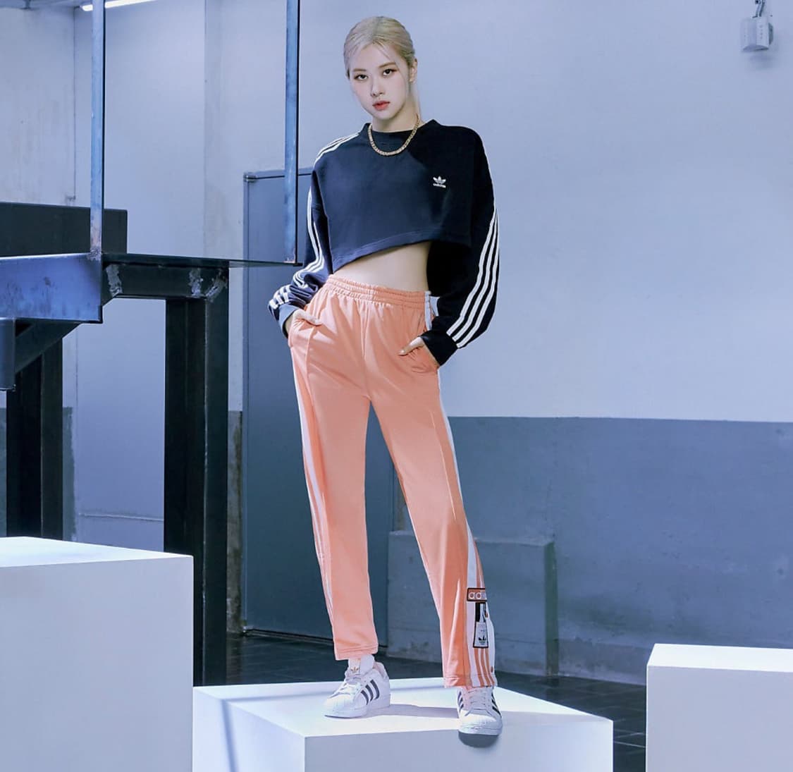 아디다스 아디브레이크 블랙핑크 로제 트랙팬츠 바지 살구 오렌지 S 상품이미지4