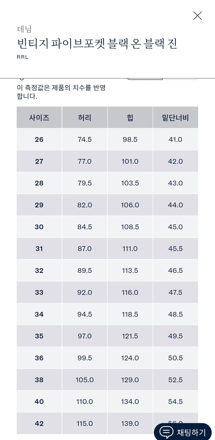 32/32 더블알엘 빈티지5포켓 블랙온블랙 데님 상품이미지8