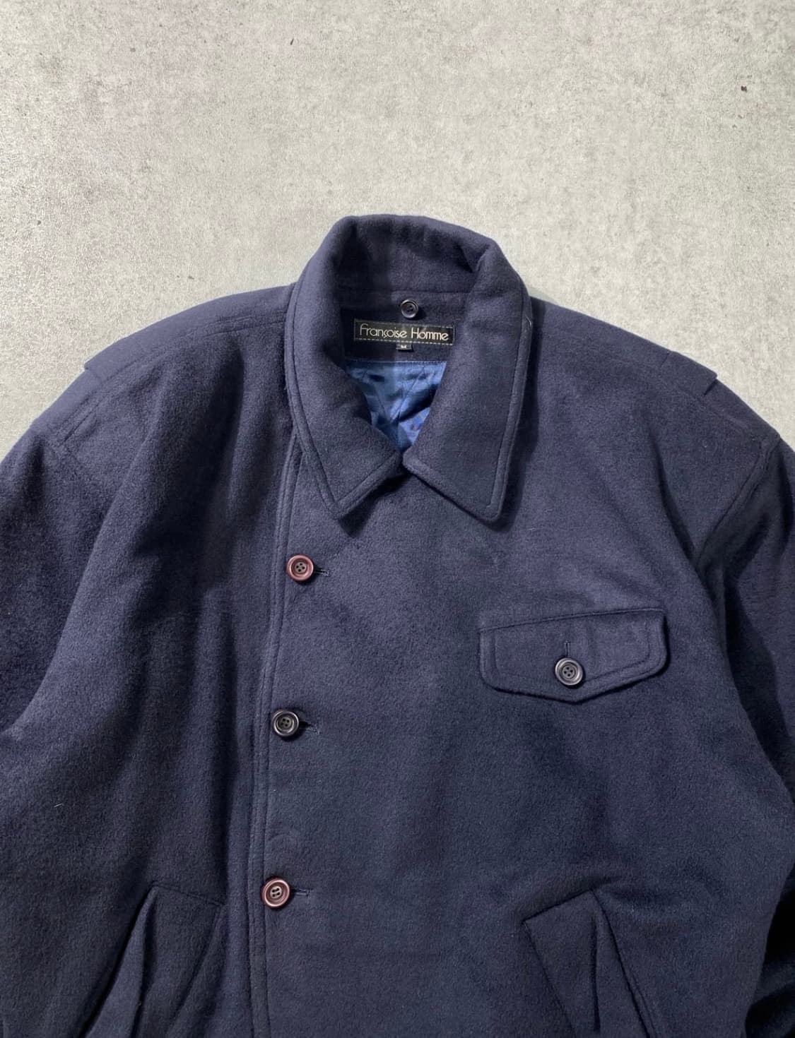 80s fransoise homme 아카이브 네이비 울자켓 m 상품이미지2