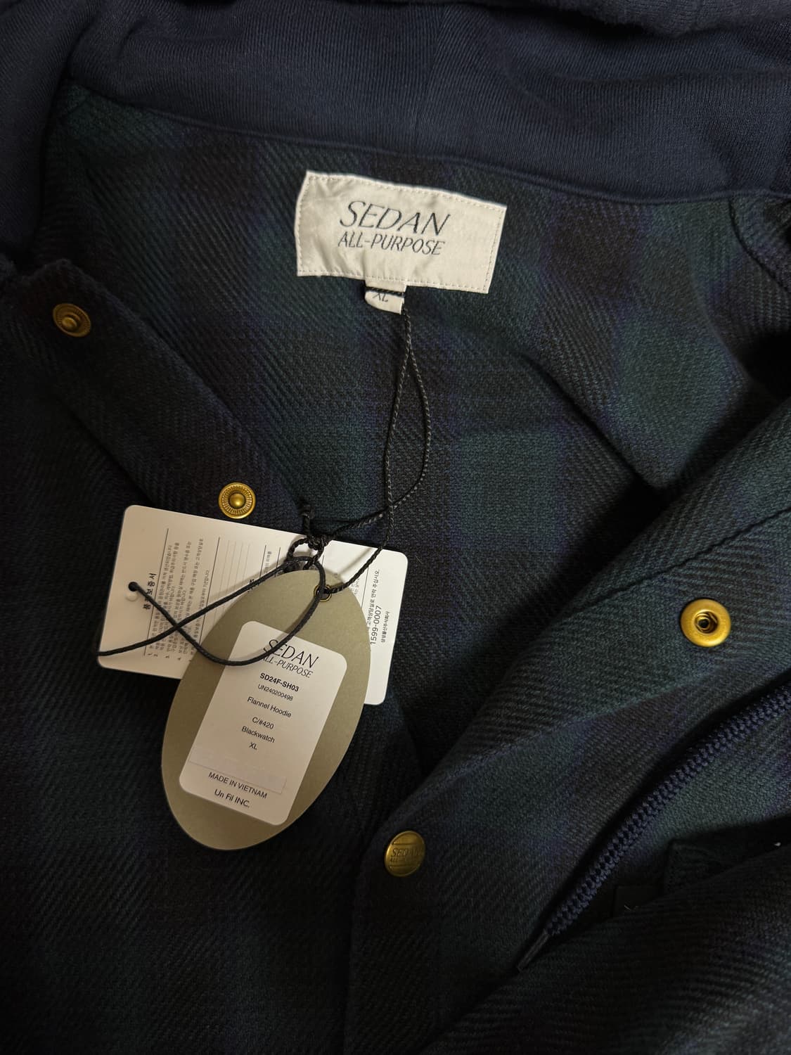 세단 올 퍼포즈 플란넬 후드 그린 상품이미지5