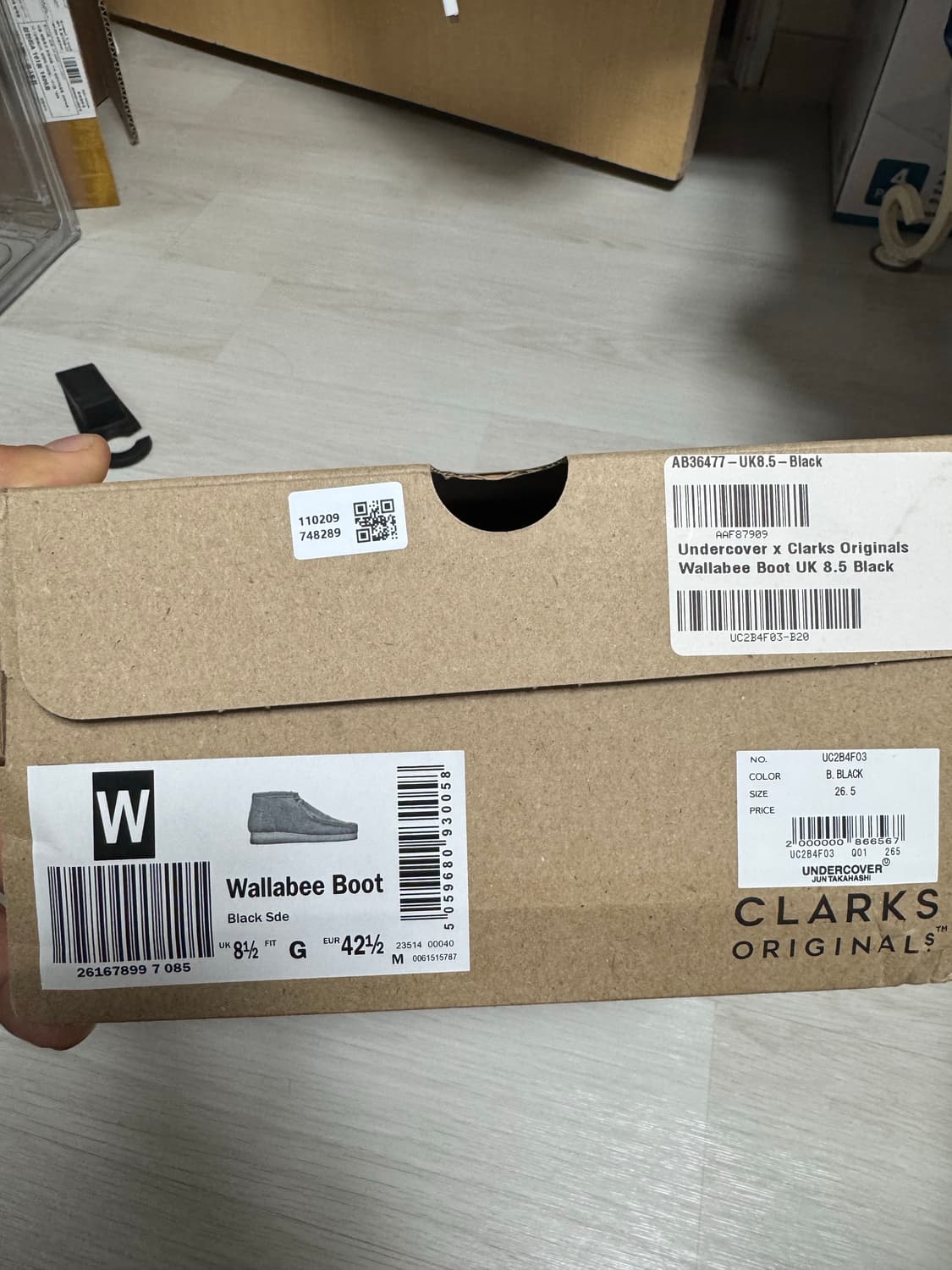 클락스 x 언더커버 왈라비 부츠 블랙 UK8.5 265 상품이미지7