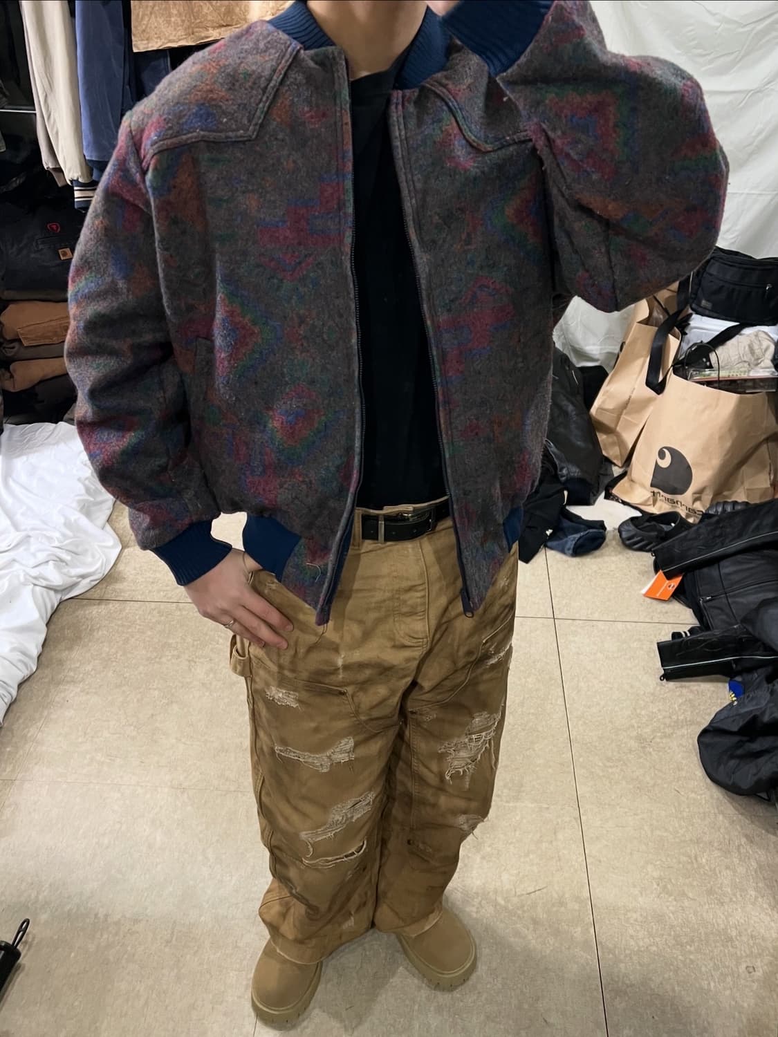 90s Saddle King 웨스턴 아즈텍 자켓 상품이미지4