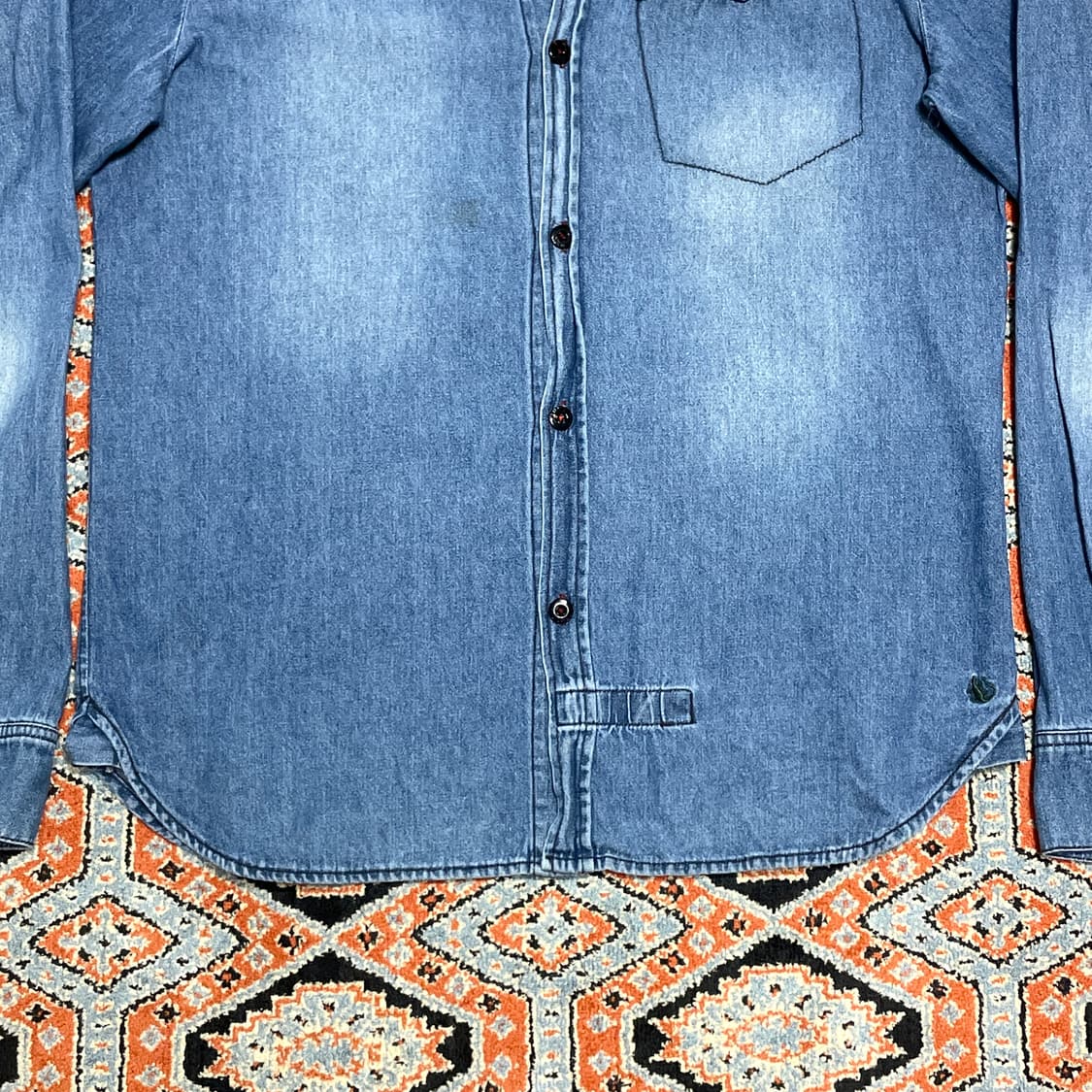 빈티지 블루테일 중청 포켓남방 여성XL 상품이미지3