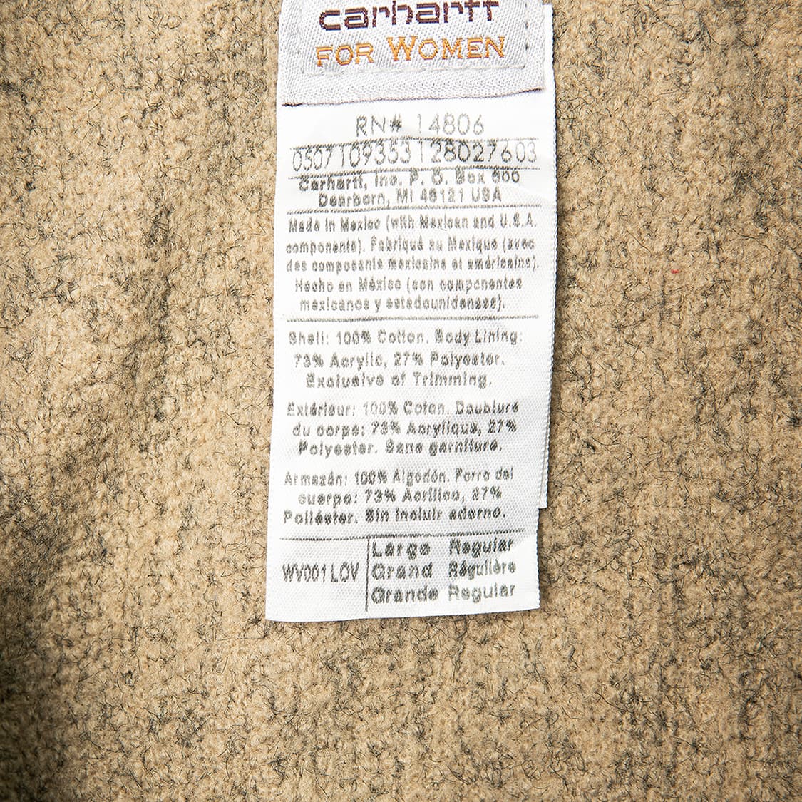 [100] 00s 칼하트 WV001 쉐르파 라이닝 모크넥 베스트  상품이미지7