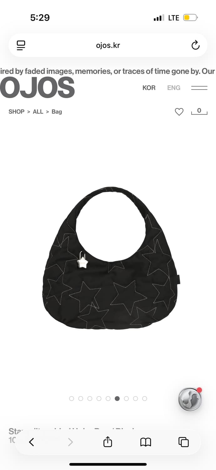 오호스 스타퀄트 패딩 호보백 블랙 상품이미지1