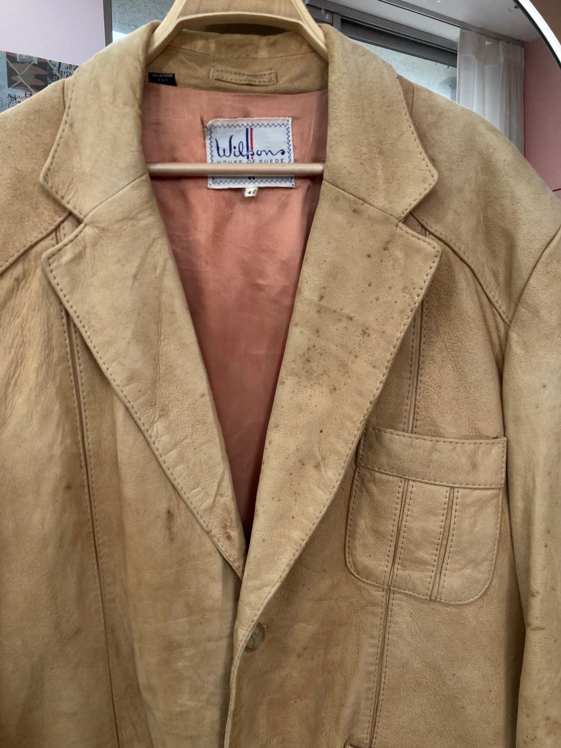 빈티지 베이지 스웨이드 자켓 상품이미지3