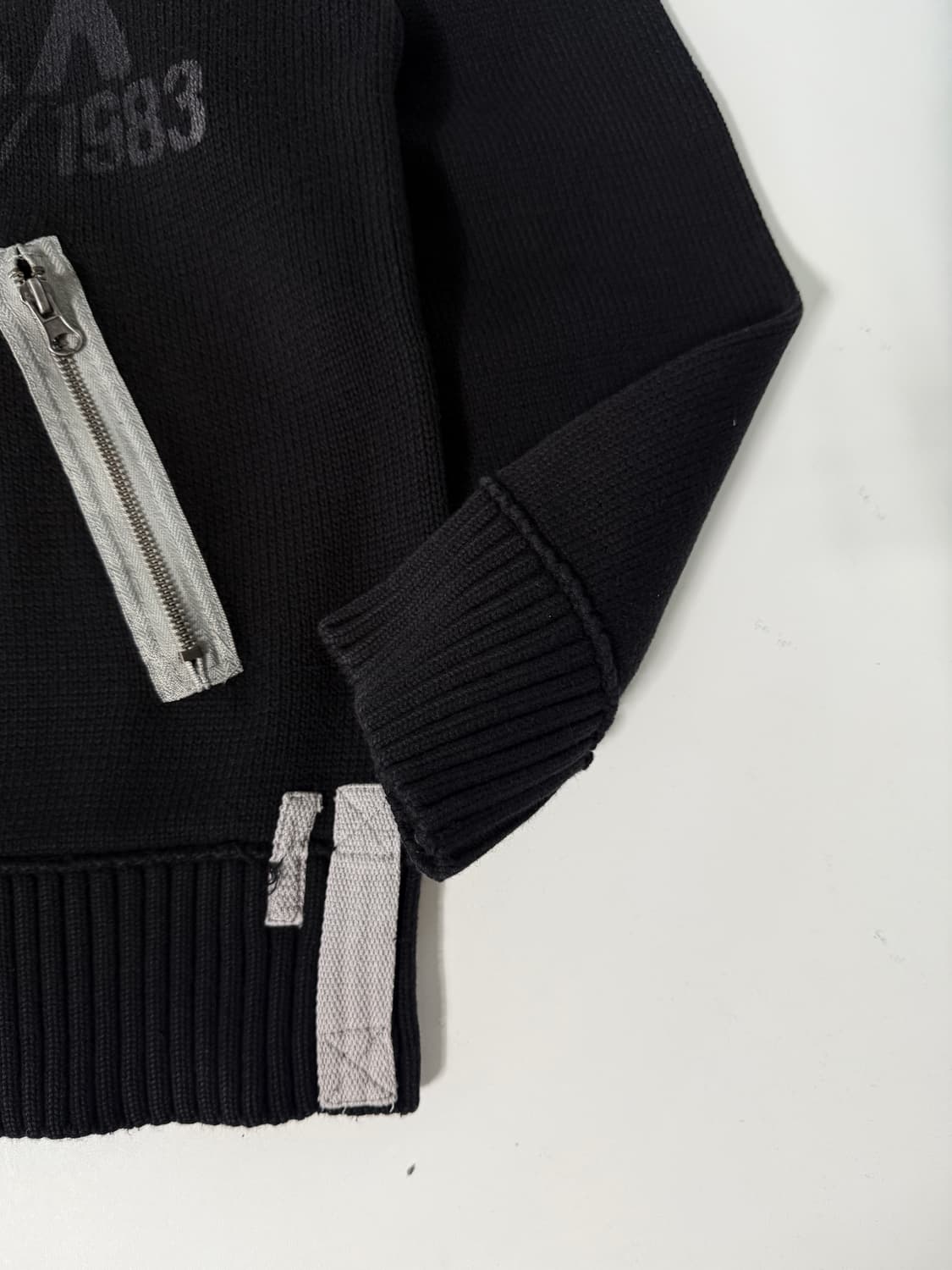 90‘s vtg 그런지 해비 코튼 니트 집업 상품이미지5