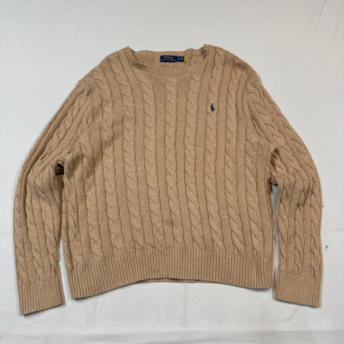 XL) 폴로 랄프로렌 케이블 꽈배기 라운드넥 니트 신형 상품이미지1
