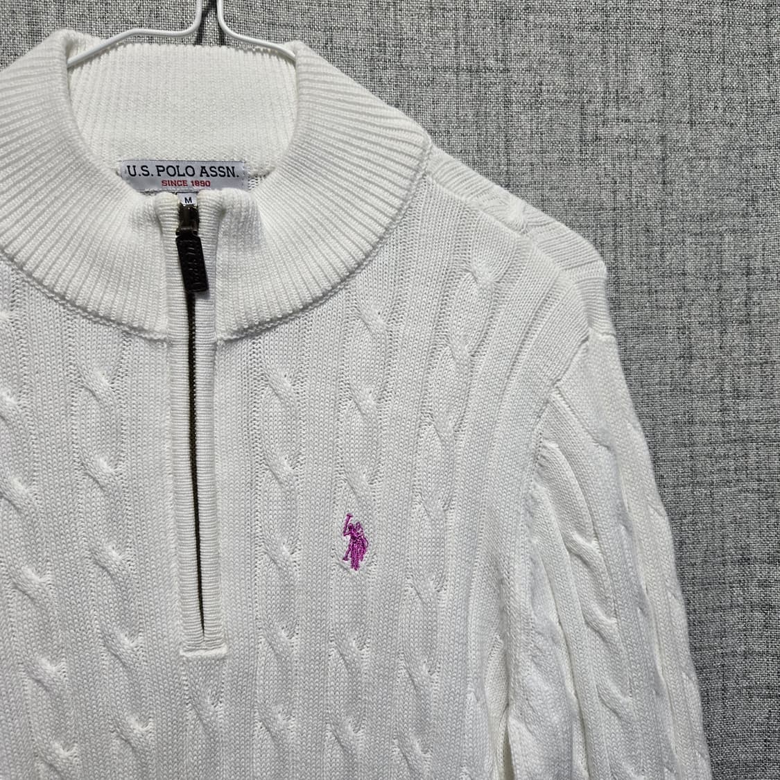 us폴로 여성 반집업 꽈베기 니트  상품이미지4