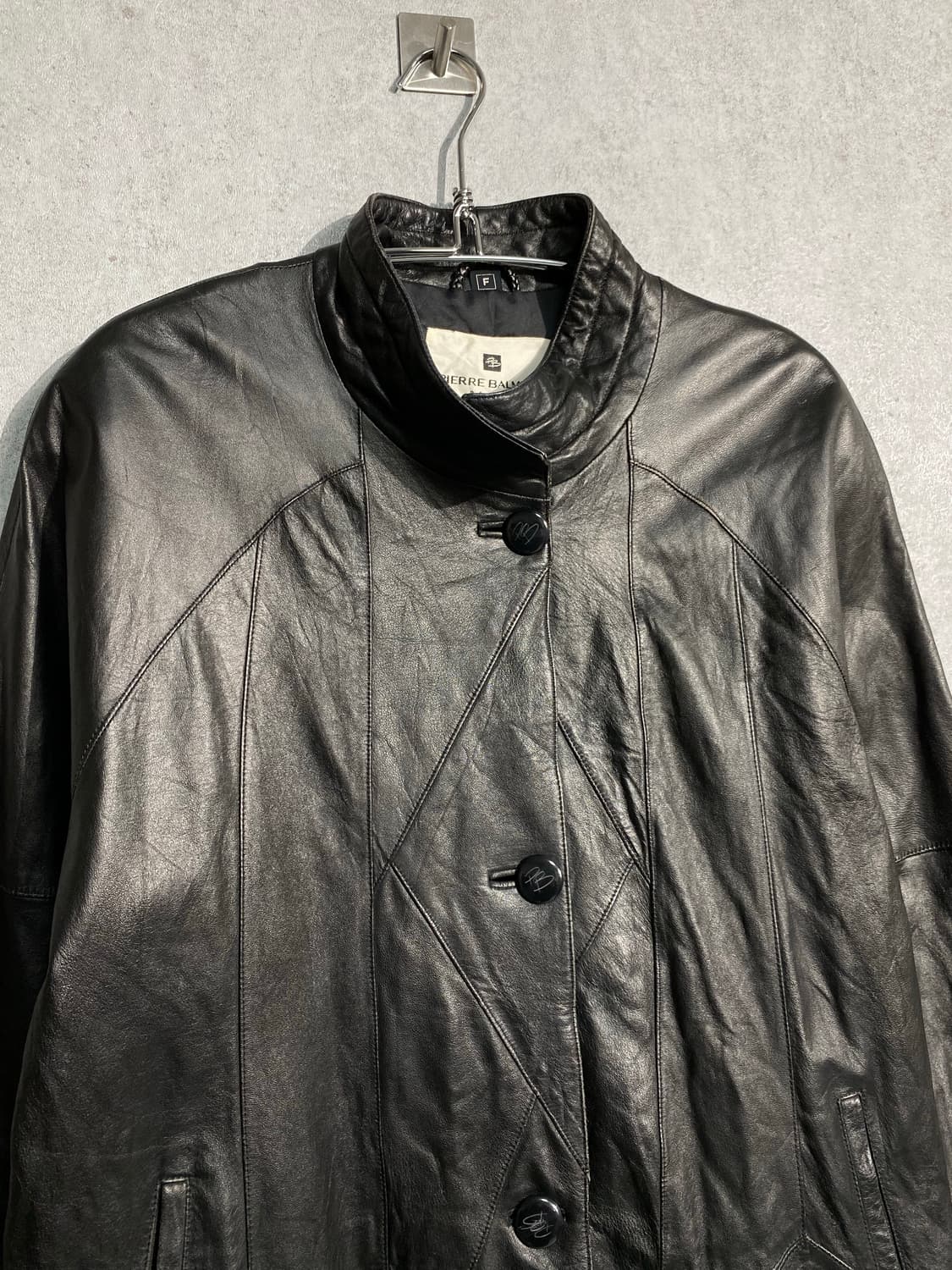 [F] 90s Pierre Balmain 발망 양가죽 레더코트 상품이미지2