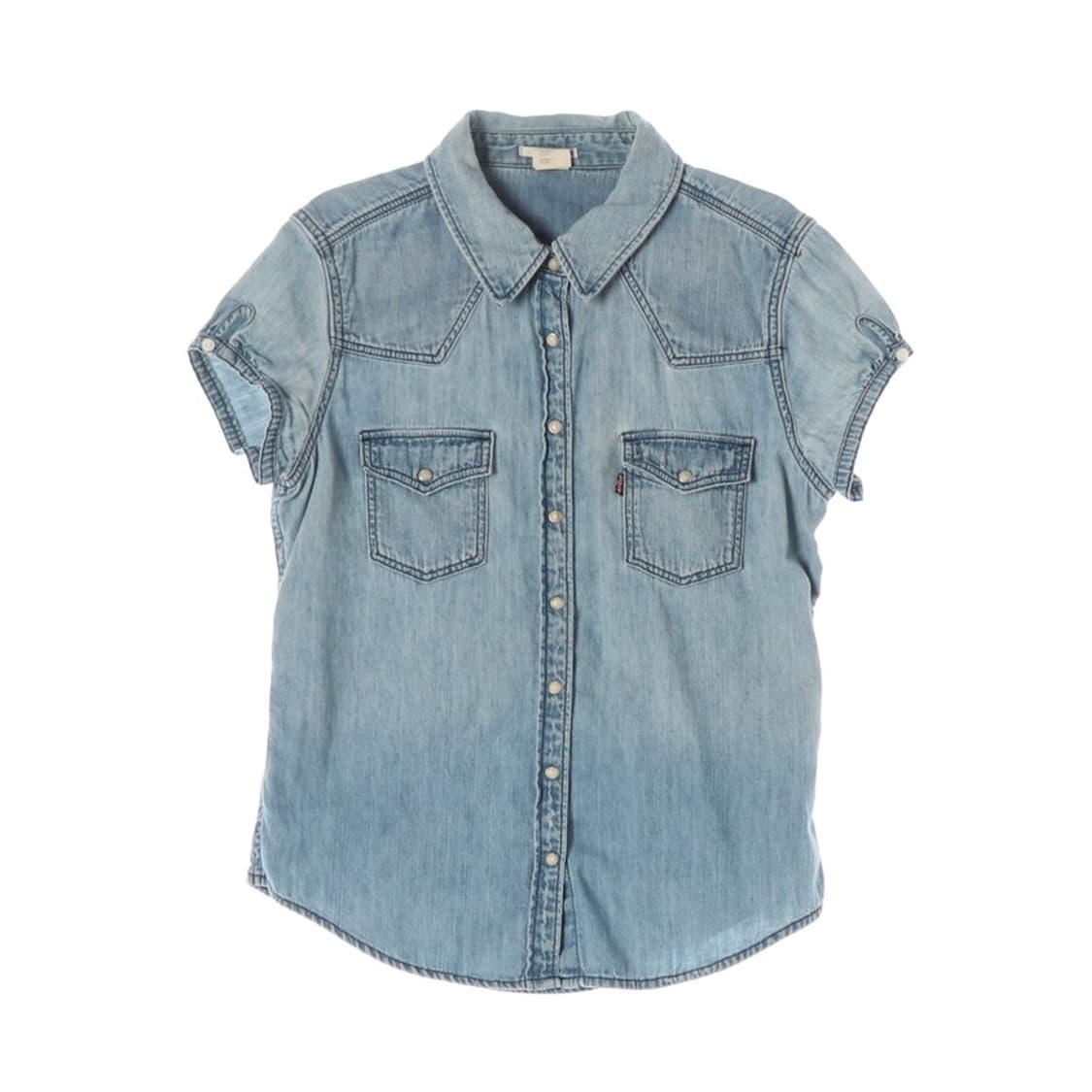리바이스 웨스턴 반팔 데님 셔츠 S 상품이미지1