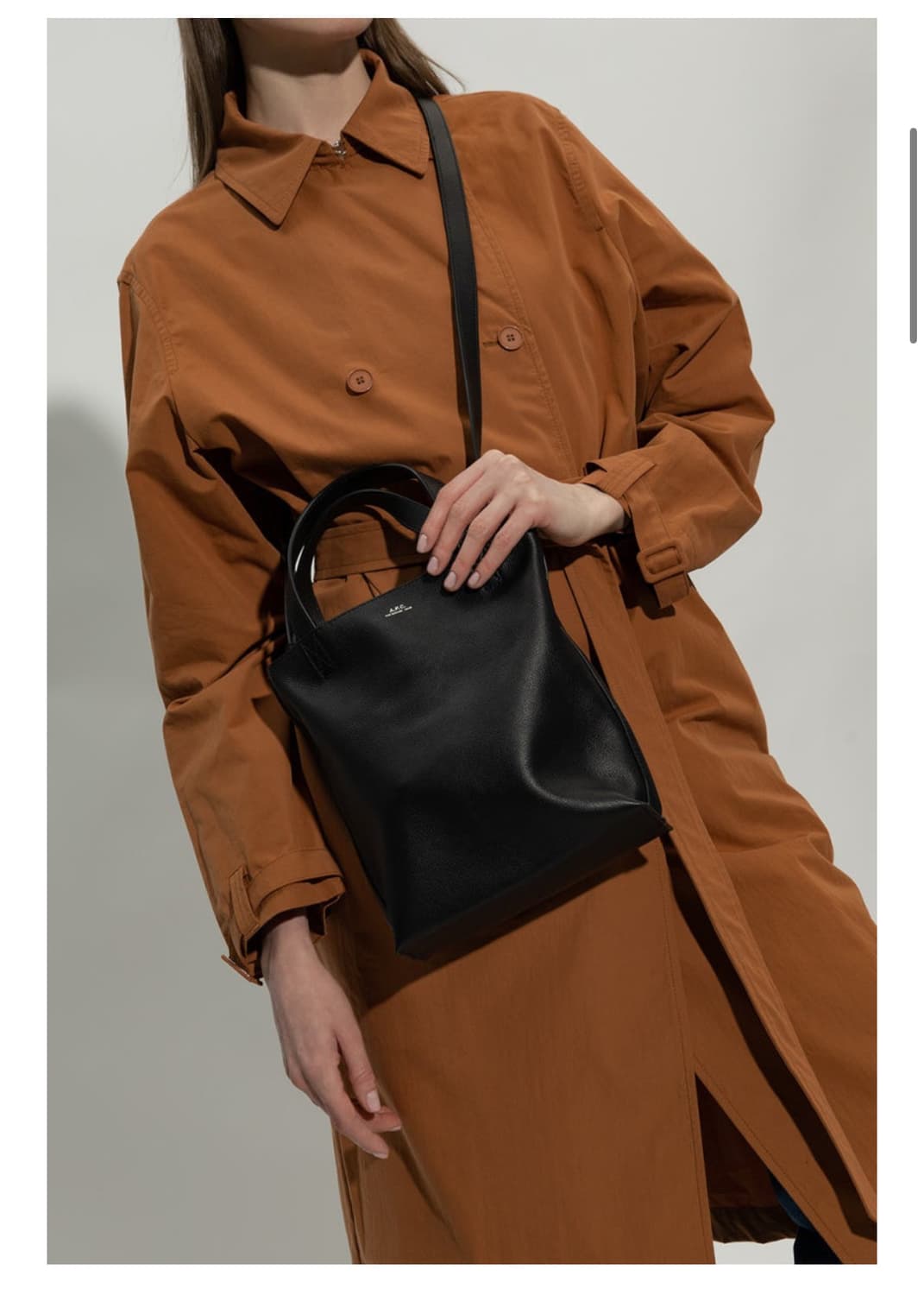 아페쎄 APC 블랙 토트 숄더 레더백  상품이미지4